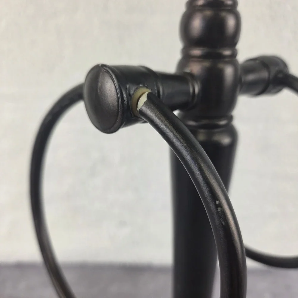 Oil Rubbed Bronze Fingertip Towel Holder Stand Pedestal Bathroom Vanity Ring